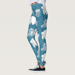 Niedlicher Weißer Polar-Bär Nord Wild Animal Blu Leggings