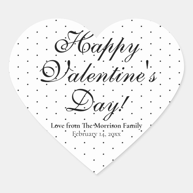 Niedlicher, weißer Polka-Pfoten nach Valentinstag Herz-Aufkleber (Vorderseite)