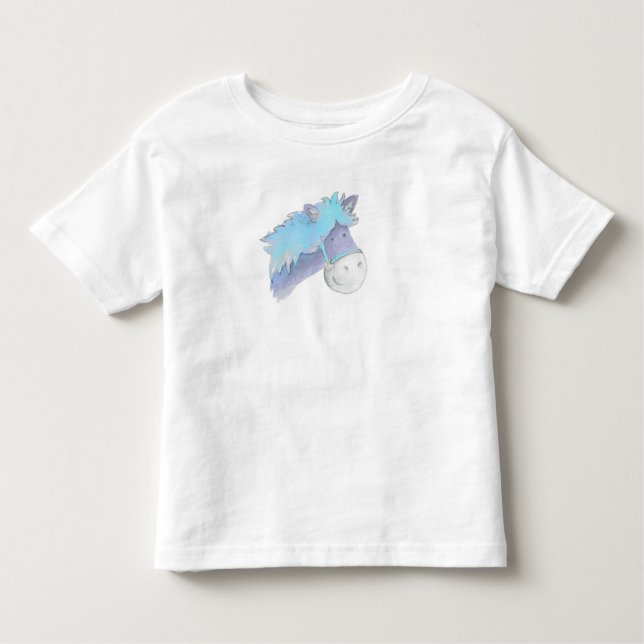 Niedlicher weißer Pony Kleinkind T-shirt (Vorderseite)