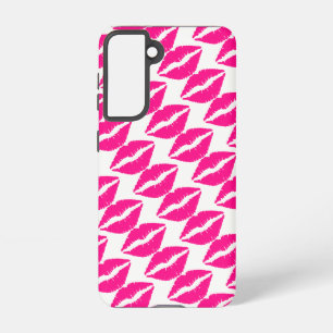 Niedlicher, weißer Rosa Küsse Muster Krawatte Case Samsung Galaxy Hülle