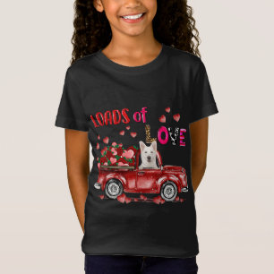 Niedlicher weißer Schäferhund Red Truck H T-Shirt