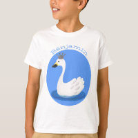 Niedlicher weißer Schwan mit KronenCartoon