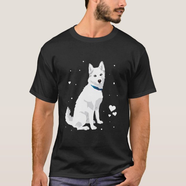 Niedlicher Weißer Siberischer Husky Weißer Schneeh T-Shirt (Vorderseite)