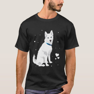 Niedlicher Weißer Siberischer Husky Weißer Schneeh T-Shirt