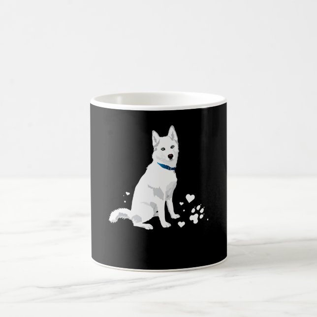 Niedlicher weißer sibirischer Husky - Sweet White  Kaffeetasse (Mittel)