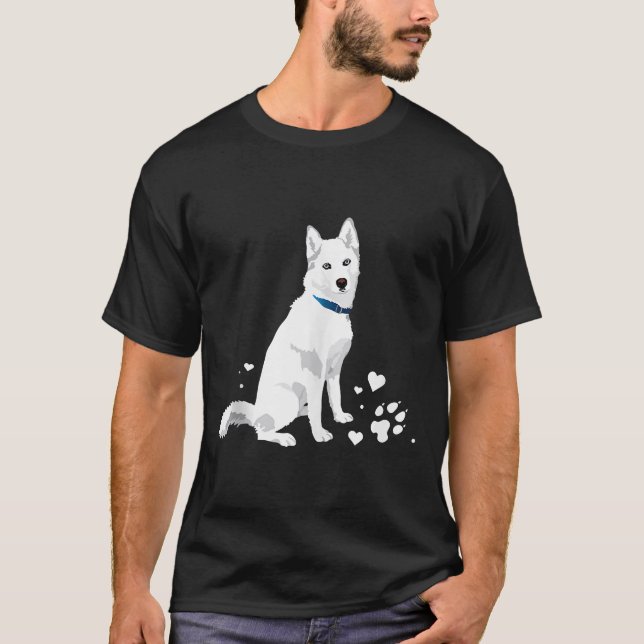 Niedlicher weißer sibirischer Husky Sweet White Sn T-Shirt (Vorderseite)