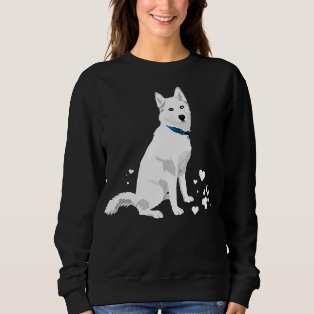 Niedlicher weißer sibirischer Husky - Sweet White  Sweatshirt (Vorderseite)