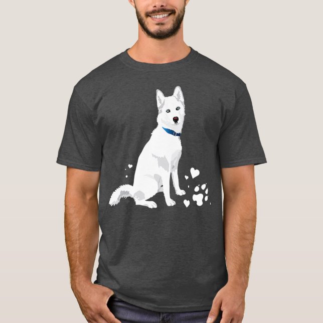 niedlicher weißer sibirischer Husky T-Shirt (Vorderseite)