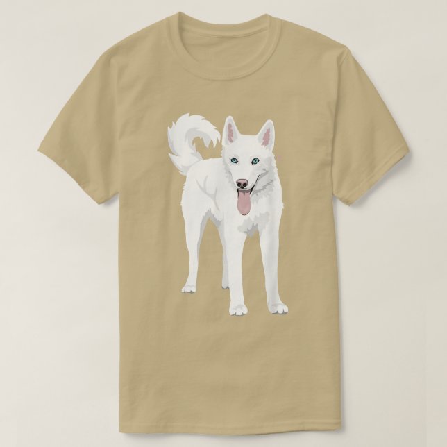 niedlicher weißer sibirischer Husky T-Shirt (Design vorne)
