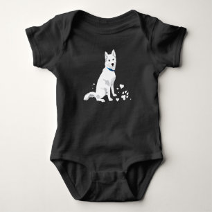 Niedlicher Weißer Sibirischer Husky - Weißer Schne Baby Strampler