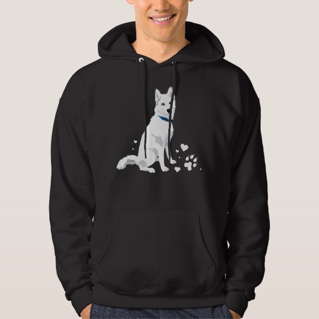 niedlicher weißer sibirischer Husky - Weißschneehu Hoodie (Vorderseite)