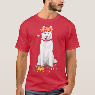 niedlicher weißer sibirischer Husky-Weißschneehund T-Shirt
