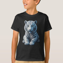 Niedlicher weißer Tiger mit schwarzen Streifen T-Shirt