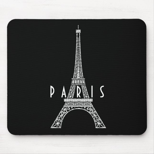 Niedlicher weißer Turm Paris Eiffel Mousepad (Vorne)