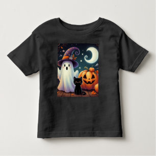 Niedlicher, weißlicher Halloween-Kürbis, Katzenkür Kleinkind T-shirt
