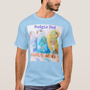 Niedlicher Wellensittich Whimsical Watercolor Männ T-Shirt