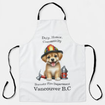 Niedlicher Welpe als Feuerwehrmann mit Werkzeugen