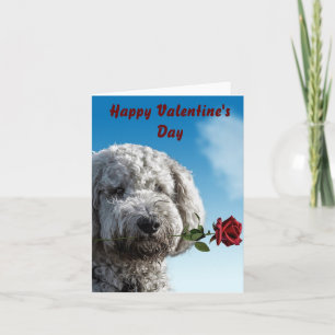 Niedlicher Welpe am Valentinstag Karte