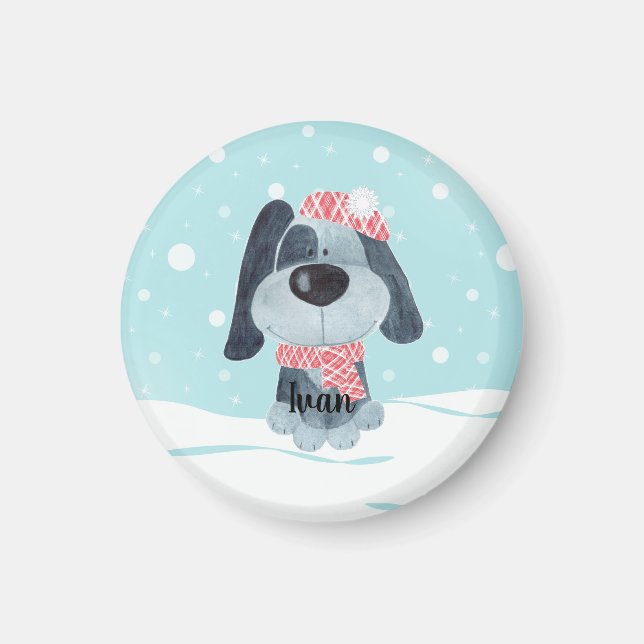 Niedlicher Welpe, Baby Magnet (Vorne)