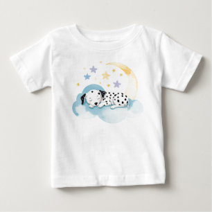 Niedlicher Welpe-Dalmatiner auf dem Mond - Baby T-shirt