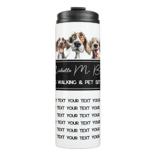 Niedlicher Welpe Moderner Hund Wandern Schwarz-wei Thermosbecher