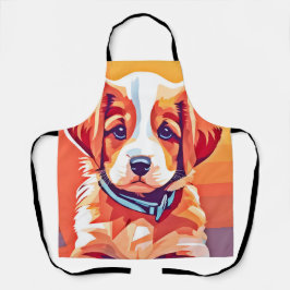 Niedlicher Welpe-Pop Art Schürze