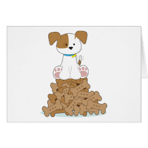 Niedlicher Welpe und Knochen