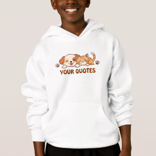 Niedlicher Welpe und kuschelndes Kätzchen Hoodie
