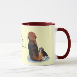 Niedlicher Welpen-Beagle mit Mamahunderealistkunst Tasse