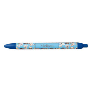 Niedlicher Welpen-Hund Blauer Pattern-Stift Kugelschreiber