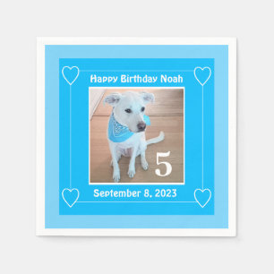 Niedlicher Welpen Hund Foto Happy Geburtstag Numme Serviette