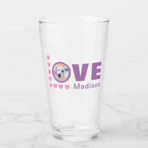 Niedlicher Welpen Hund Liebe Herz Valentinstag Lav Glas
