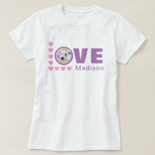 Niedlicher Welpen Hund Liebe Herz Valentinstag Lav T-Shirt
