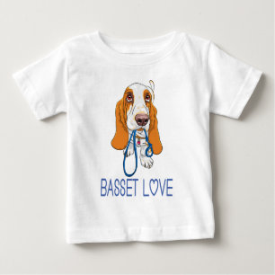 Niedlicher Welpen-Hund Lover-Geschenk Cartoon Bass Baby T-shirt