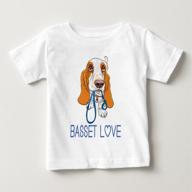 Niedlicher Welpen-Hund Lover-Geschenk Cartoon Bass Baby T-shirt (Vorderseite)