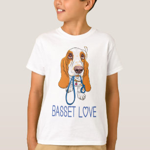Niedlicher Welpen-Hund Lover-Geschenk Cartoon Bass T-Shirt