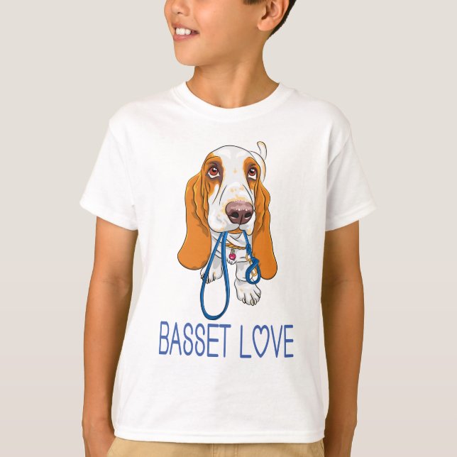 Niedlicher Welpen-Hund Lover-Geschenk Cartoon Bass T-Shirt (Vorderseite)
