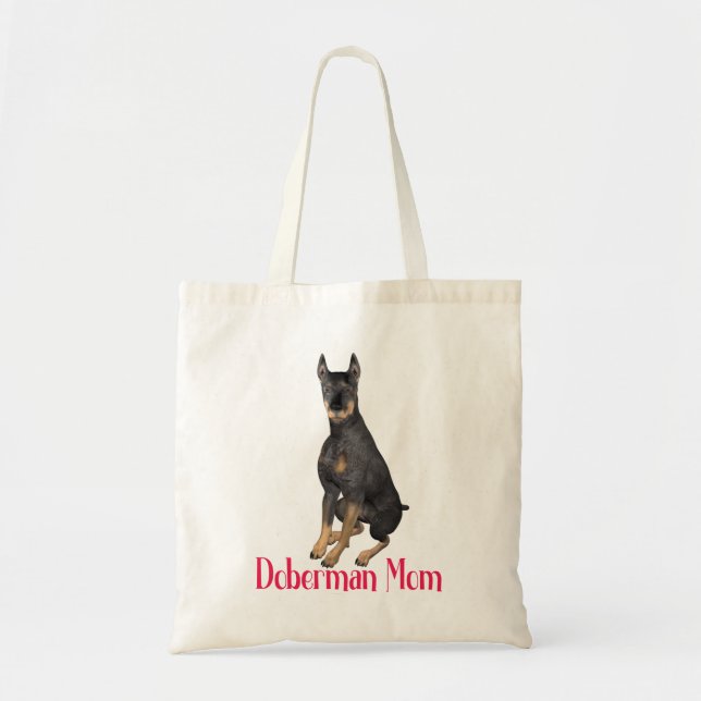 Niedlicher Welpen-Hund Lover-Geschenk Doberman Pin Tragetasche (Vorne)