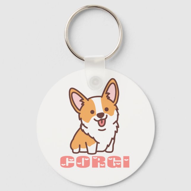 Niedlicher Welpen Hund Mama Geschenk Pembroke Corg Schlüsselanhänger (Vorderseite)