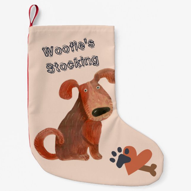 Niedlicher Welpen-Urlaub Kleiner Weihnachtsstrumpf (Vorderseite)