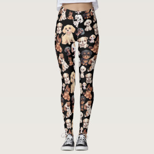 Niedlicher Welpenhalter schwarz Leggings