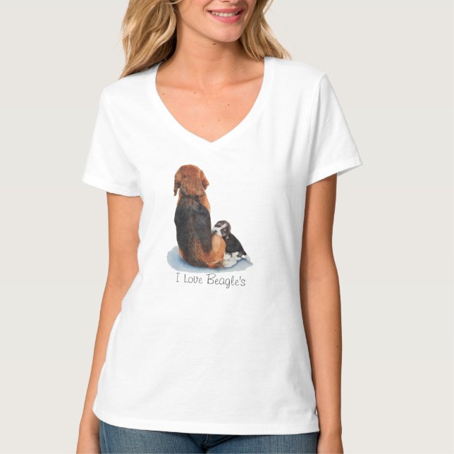 niedlicher Welpenhund Beagle T-Shirt (Vorderseite)