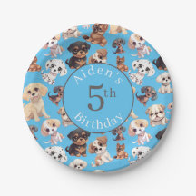 Niedlicher Welpenhund Birthday Blue