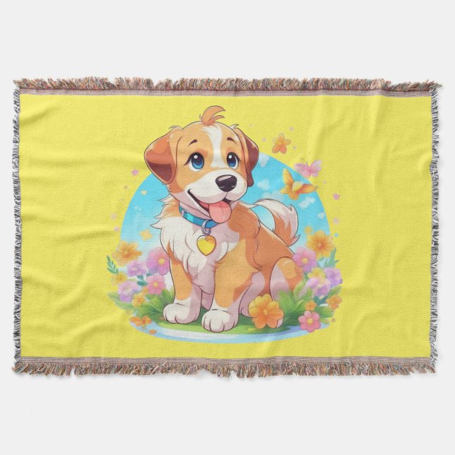 Niedlicher Welpenhund Decke (Vorderseite)