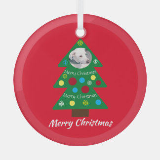 Niedlicher Welpenhund farbenfroher Weihnachtsbaum  Ornament Aus Glas