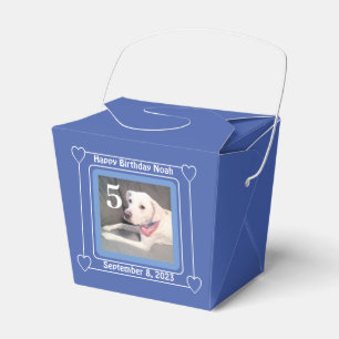 Niedlicher Welpenhund Foto Geburtstag Nummer 5 Bla Geschenkschachtel