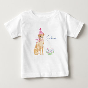 Niedlicher Welpenhund Golden Labrador 1. Geburtsta Baby T-shirt
