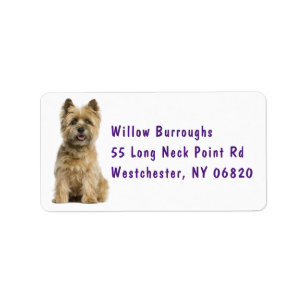 Niedlicher Welpenhund Lover Cairn Terrier Adressaufkleber