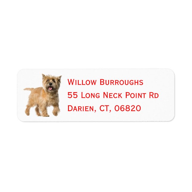 Niedlicher Welpenhund Lover Cairn Terrier Label (Vorne)