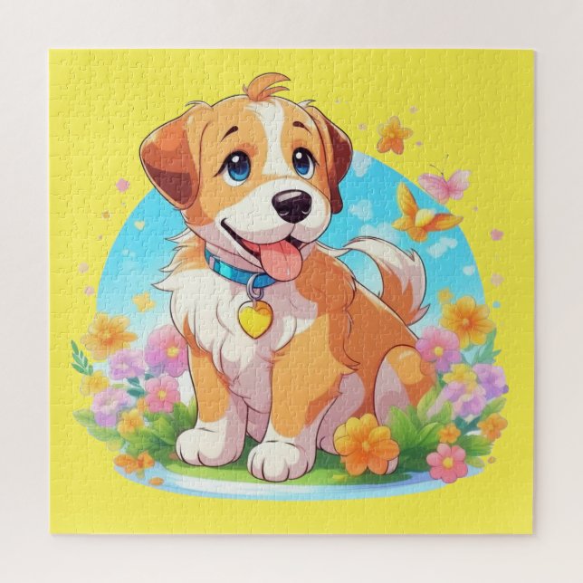 Niedlicher Welpenhund Puzzle (Vertikal)